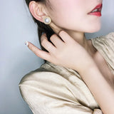 Simulated Pearl Big Round Clip Earrings Baroque Pearl Ear Clips Women Jewelry