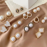 Simulated Pearl Big Round Clip Earrings Baroque Pearl Ear Clips Women Jewelry