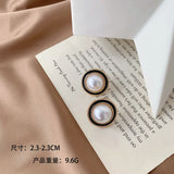 Simulated Pearl Big Round Clip Earrings Baroque Pearl Ear Clips Women Jewelry