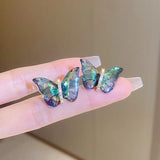 Temperament Butterfly Earrings 925 Silver Zircon Studs