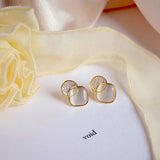 Zircon Light All-match Earrings for Girls