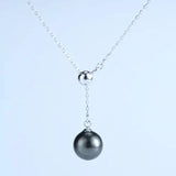 Adjustable Tassel Pearls Pendant Necklace Women 925 Sterling Silver