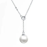 Adjustable Tassel Pearls Pendant Necklace Women 925 Sterling Silver