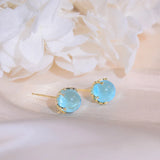 Ocean Glass Ball Stud Earrings Statement Earrings For Women