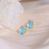 Ocean Glass Ball Stud Earrings Statement Earrings For Women