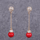 Bridal Tassel Pearl Earrings Rhinestone Ear Clips Wedding Accessories