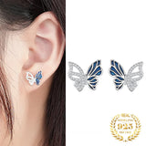 Butterfly Jewelry Set S925 Silver Epoxy Zircon Hollow Clavicle Chain Necklace