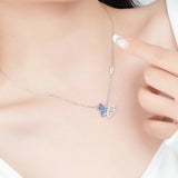 Butterfly Jewelry Set S925 Silver Epoxy Zircon Hollow Clavicle Chain Necklace