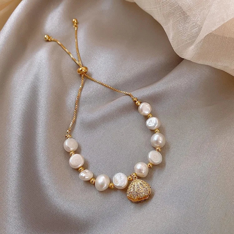 Pearl Bracelets For Women Lucky Cuff Adjustable Bracelet Chain Bangle