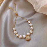 Pearl Bracelets For Women Lucky Cuff Adjustable Bracelet Chain Bangle