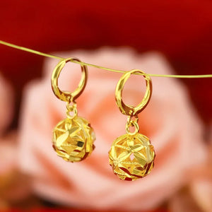 Hollow Ball Shape Clip Earring 14K Jewelry Gift