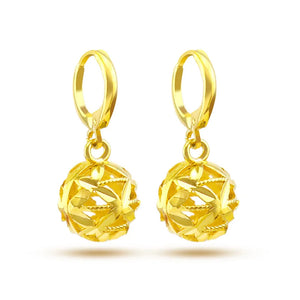 Hollow Ball Shape Clip Earring 14K Jewelry Gift