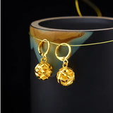 Hollow Ball Shape Clip Earring 14K Jewelry Gift