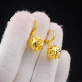 Hollow Ball Shape Clip Earring 14K Jewelry Gift
