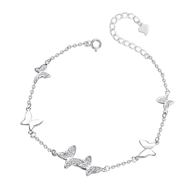 Zircon Butterfly Bracelet Silver 925 Fine Jewelry Gift
