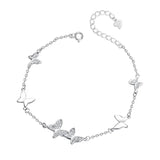 Zircon Butterfly Bracelet Silver 925 Fine Jewelry Gift