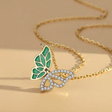 Sterling Silver Foldable Butterfly Necklace & Earrings Set
