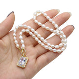 Pearl Beads Necklace Irregular Gemstone Choker Jewelry