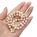 Pearl Beads Necklace For Women Irregular Round Bowknot Choker