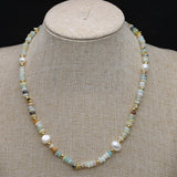 Pearl Beads Necklace Irregular Round Gemstone Choker Jewelry