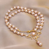 Rice Round Pearl Necklace Choker Jewelry Charms