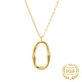Sterling Silver Circle Pendant Necklace Minimalist Design