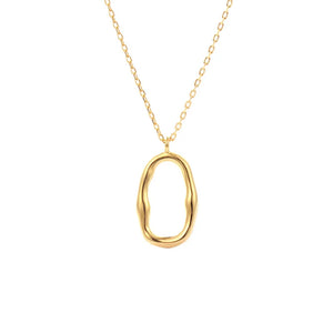 Sterling Silver Circle Pendant Necklace Minimalist Design
