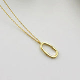 Sterling Silver Circle Pendant Necklace Minimalist Design