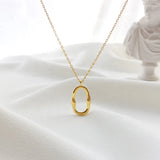 Sterling Silver Circle Pendant Necklace Minimalist Design