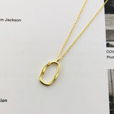 Sterling Silver Circle Pendant Necklace Minimalist Design