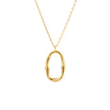 Sterling Silver Circle Pendant Necklace Minimalist Design