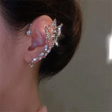 Elf Butterfly Ear Cuff Zircon Crystal Ear Clip Wedding Jewelry