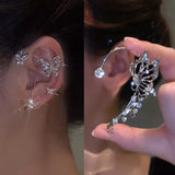 Elf Butterfly Ear Cuff Zircon Crystal Ear Clip Wedding Jewelry