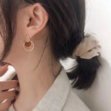 Geometric Multicolor Disc Clip On Earrings Non Pierced
