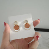Geometric Multicolor Disc Clip On Earrings Non Pierced