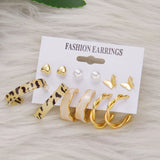 Crystal Zircon Circle Earrings Set - Women's Pearl Hoop Jewelry