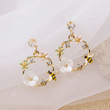 Flower Butterfly Earrings AAA Zircon Stud Earring Girl Sweet Jewelry