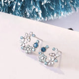Flower Butterfly Earrings AAA Zircon Stud Earring Girl Sweet Jewelry