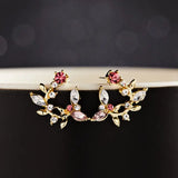 Flower Butterfly Earrings AAA Zircon Stud Earring Girl Sweet Jewelry