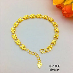 14K Flowers Bracelet Women's Chain Bracelets Delicate Hand Jewelry