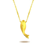 14K Fish Dolphin Necklace Choker Women's Wedding Pendant Jewelry Gift