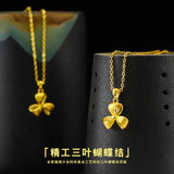 14K Women Necklace for Wedding Engagement Jewelry Bow Clavicle Necklace Chain