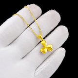 14K Women Necklace for Wedding Engagement Jewelry Bow Clavicle Necklace Chain