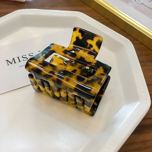 Small Square Hollow Marbing Hair Clip for Women