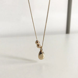 925 Silver Water Drop Necklace Teardrop Pendant Delicate Jewelry