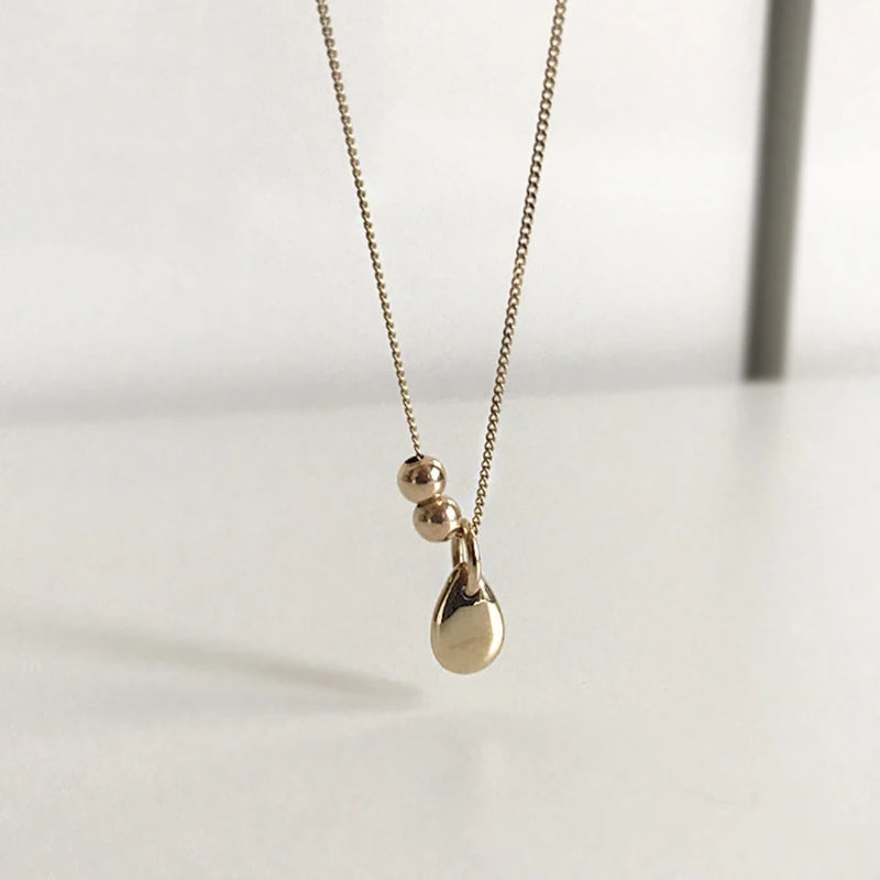 925 Silver Water Drop Necklace Teardrop Pendant Delicate Jewelry