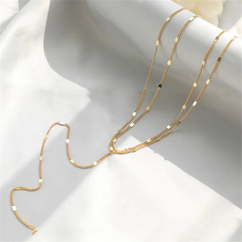 Double Layer Necklace for Women Multilayer Chain Party Jewelry