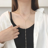 Double Layer Necklace for Women Multilayer Chain Party Jewelry