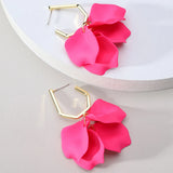 Acrylic Rose Petals Flower Dangle Earrings Wedding Party Jewelry