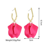 Acrylic Rose Petals Flower Dangle Earrings Wedding Party Jewelry